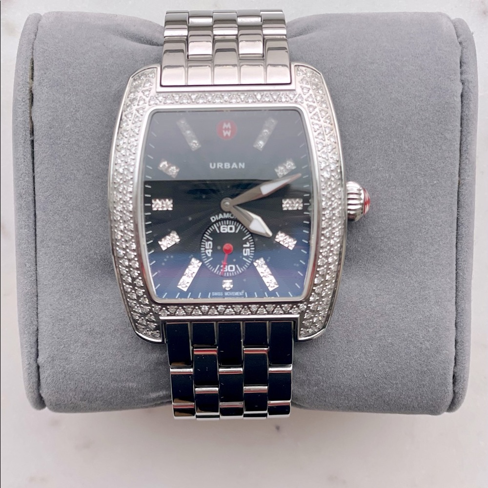 Michele Urban XL black dial and diamonds